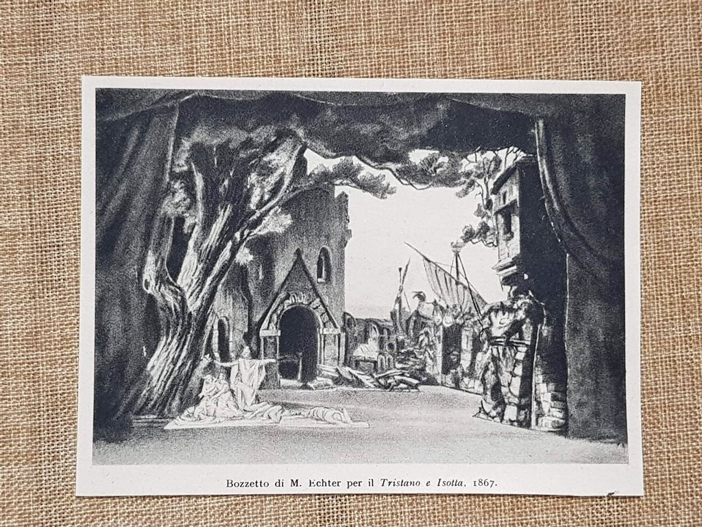 Bozzetto scenografia di M. Echter Tristano e Isotta Wagner 1867 …