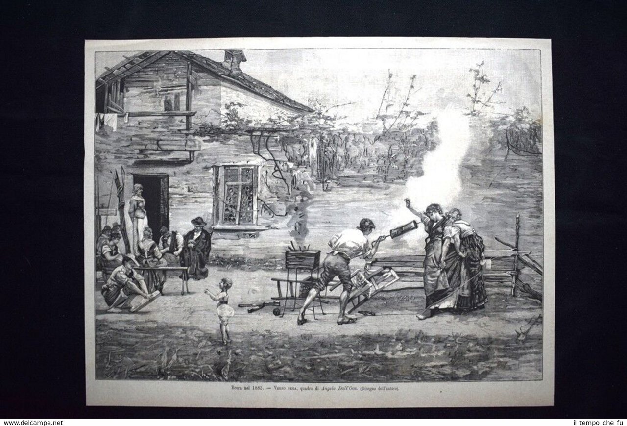 Brera nel 1882 - Verso sera, quadro di Angelo Dall'Oca …