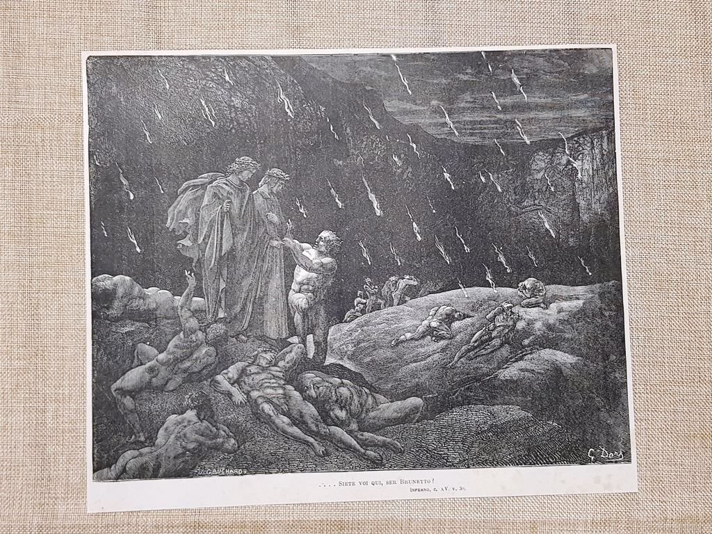 Brunetto Latini Divina Commedia Inferno Incisione di Gustave Doré del …