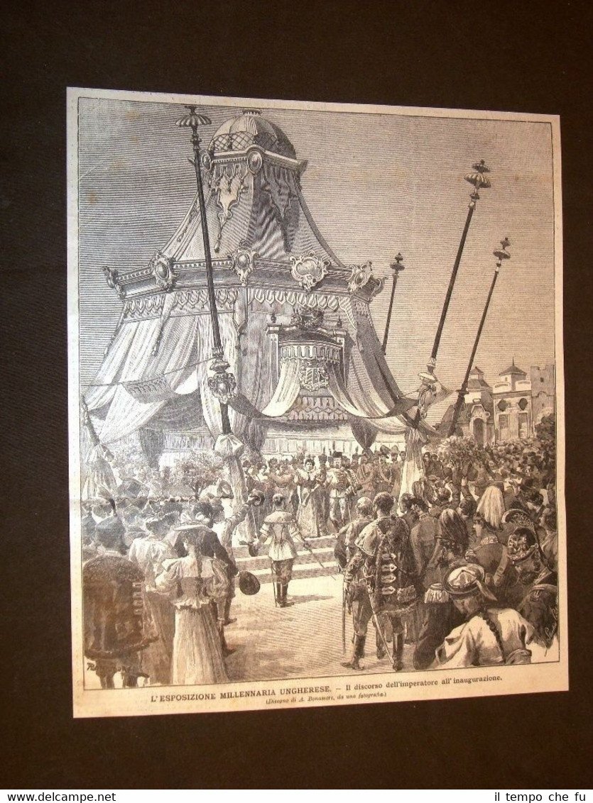 Budapest 1896 Inaugurazione Esposizione millenaria Discorso Imperatore Ungheria