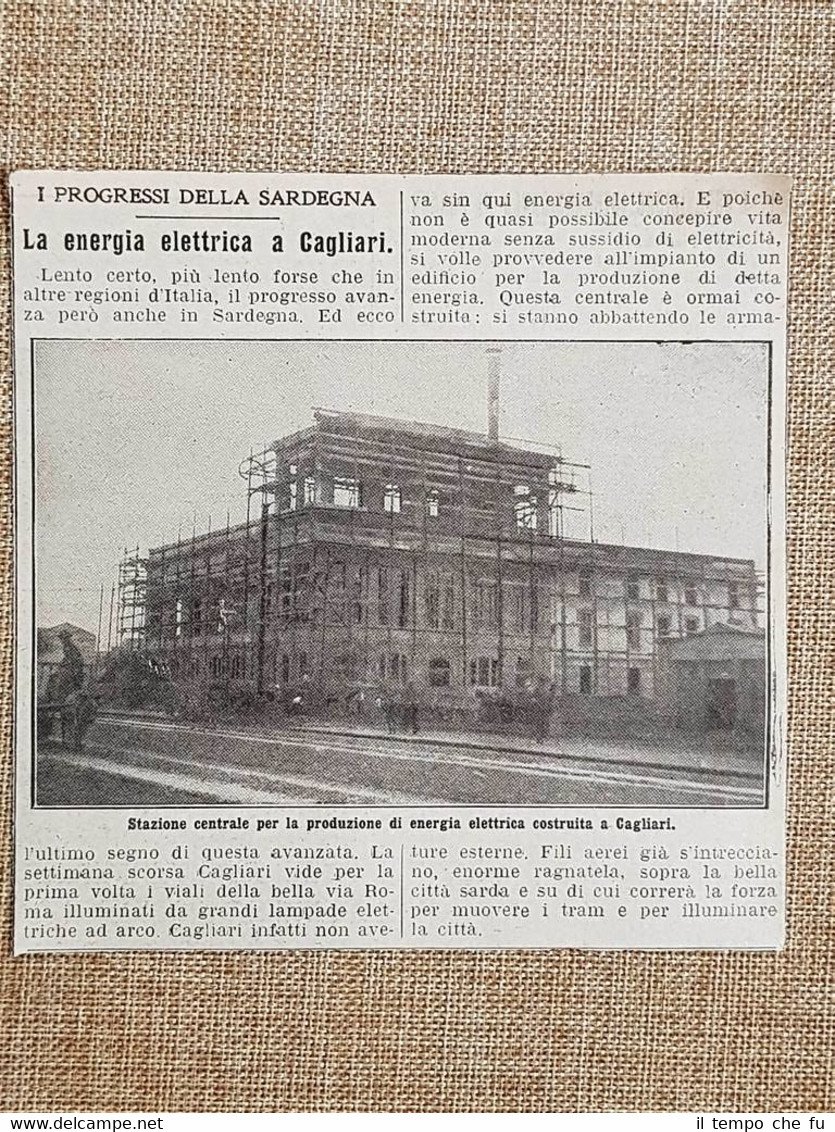 Cagliari nel 1914 La stazione centrale per la produzione dell'energia …