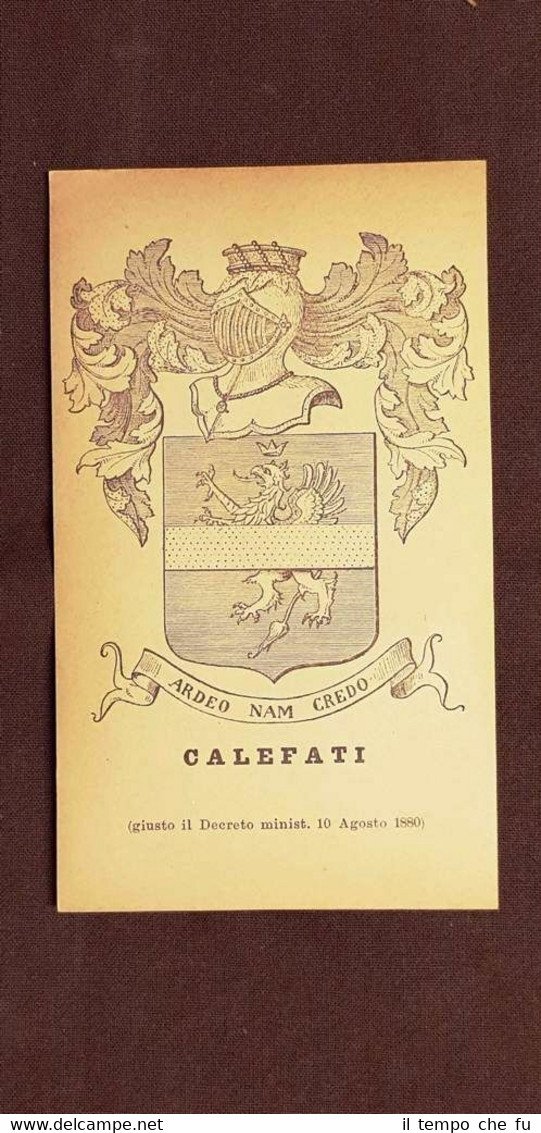 Calefati Ardeo nam credo Famiglia nobile Stemma del 1880 Annuario …