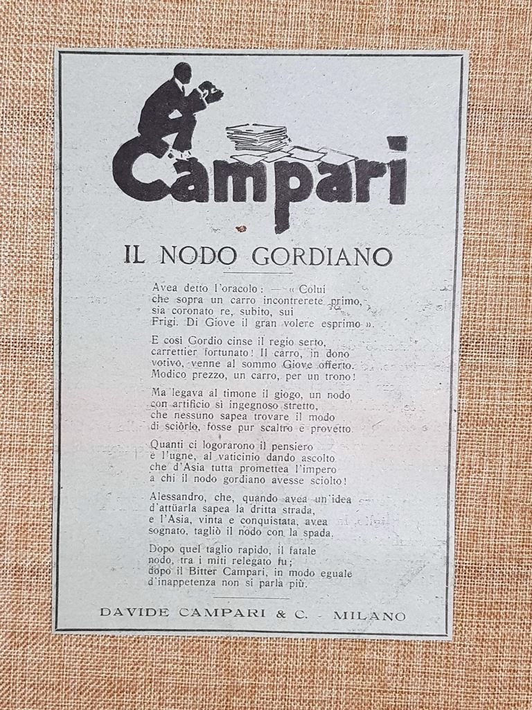 Campari Il nodo gordiano Milano Pubblicità primi anni 900