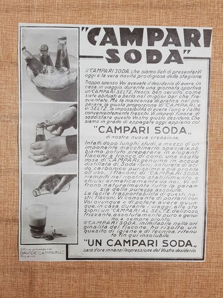 Campari soda Novità della stagione Pubblicità primi anni del 900 …