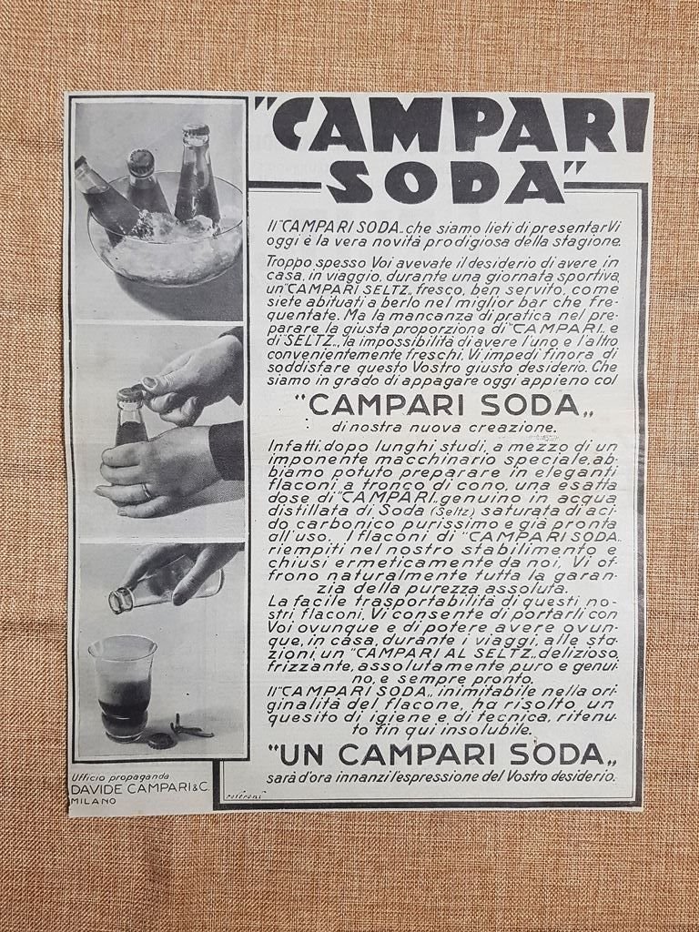 Campari soda Novità della stagione Pubblicità primi anni del 900 …