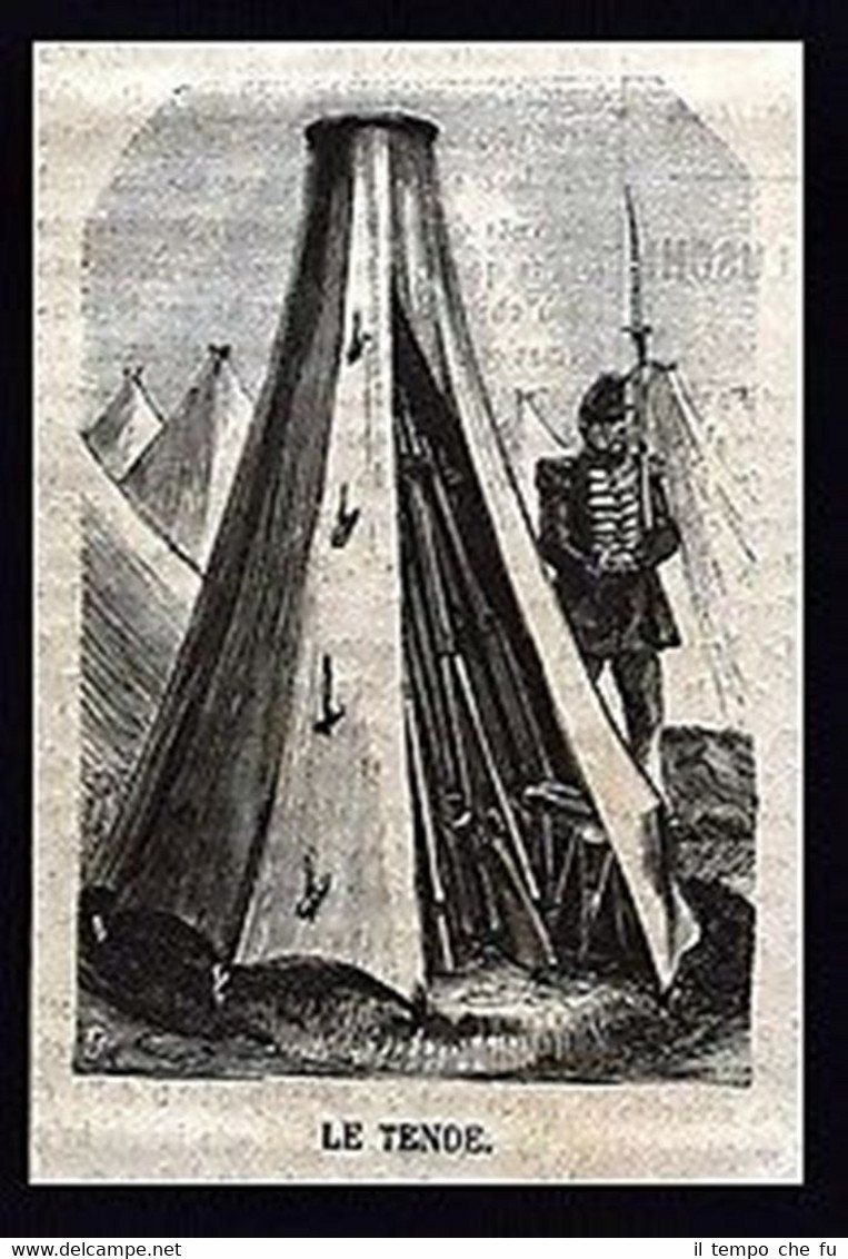 Campo di Vincennes,Francia-Le tende Incisione del 1869