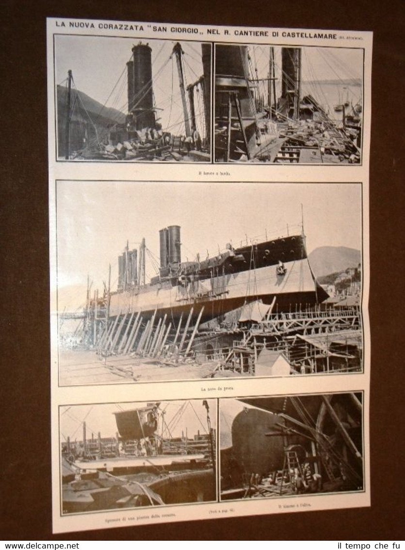 Cantiere di Castellamare nel 1908 Lavori per la nuova Corazzata …
