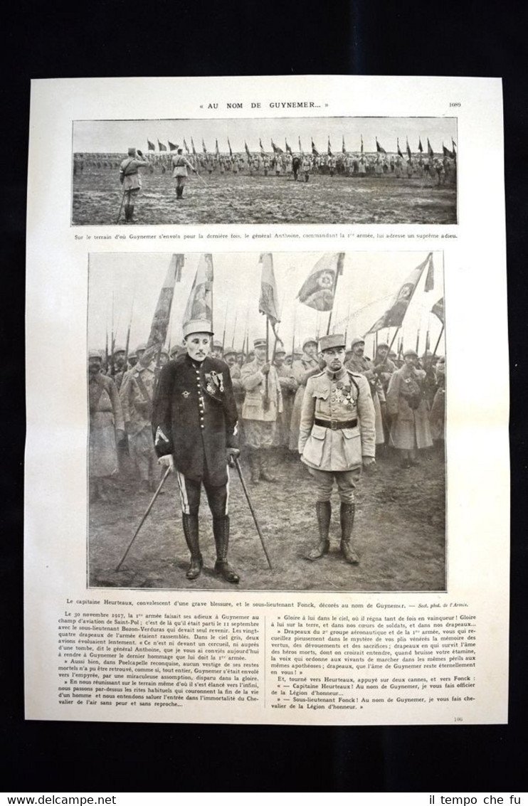 Capitaine Heurteaux Sous-lieutenant Fonck Avion Bréguet WW1 Guerra 1914 - …