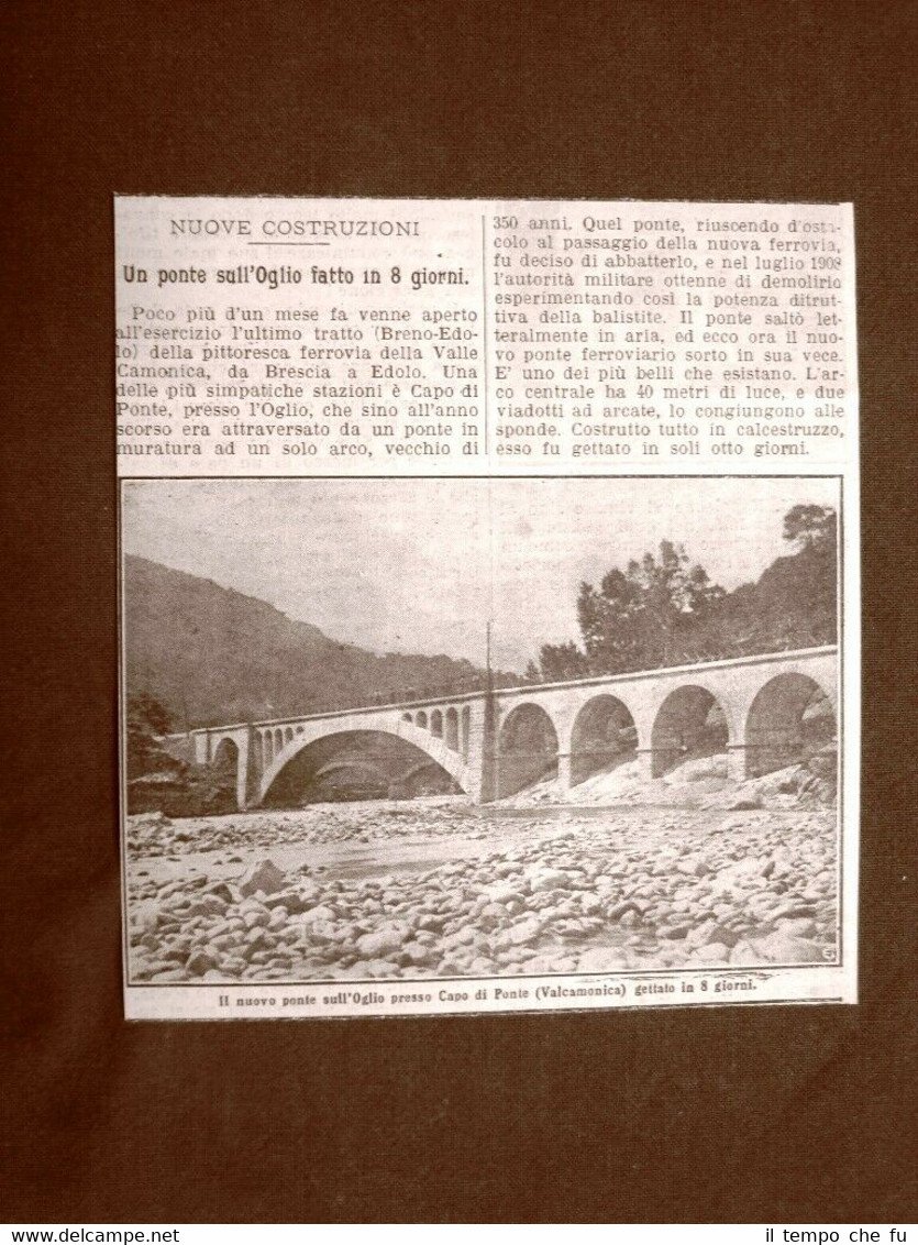 Capo di Ponte 1909 Nuovo ponte sul fiume Oglio costruito …