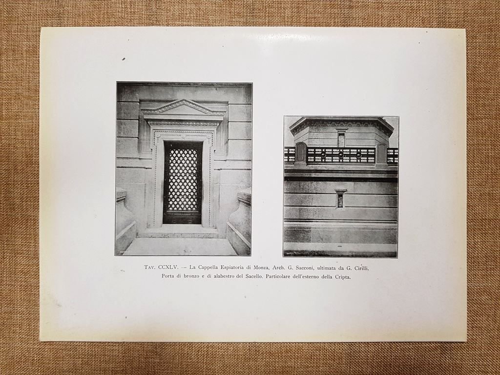 Cappella espiatoria di Monza nel 1917 Sacconi Porta bronzo del …