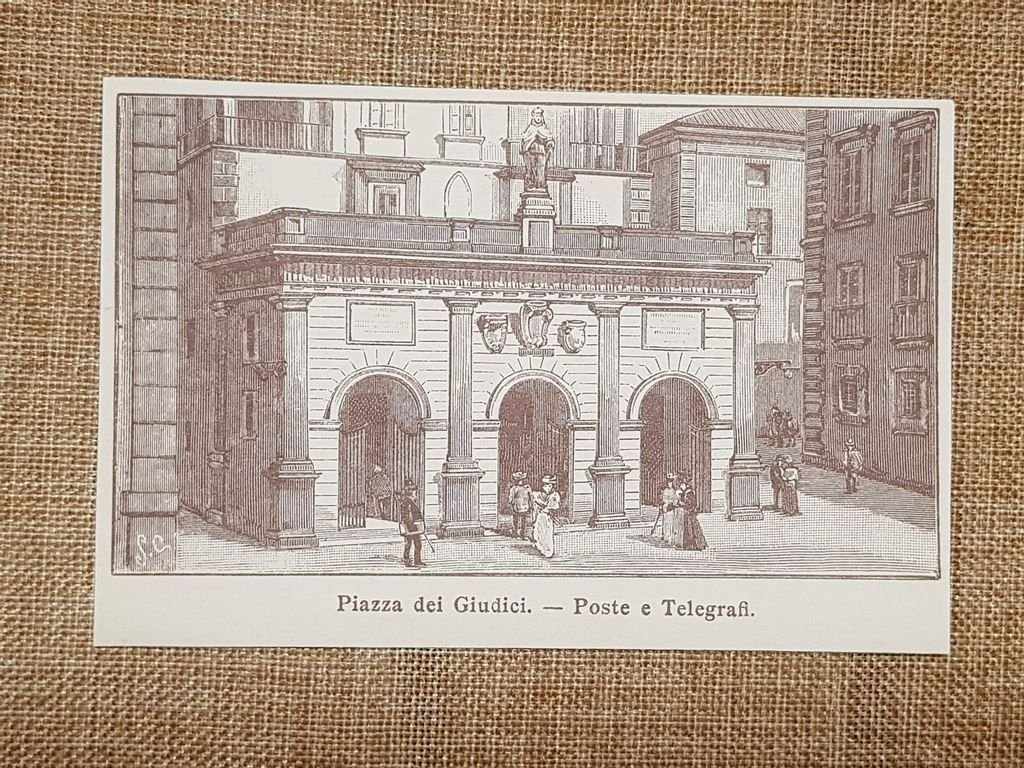 Capua nell'800 Piazza dei Giudici Poste e telegrafi Caserta Campania