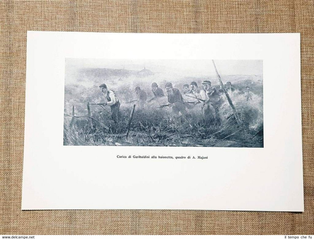 Carica di Garibaldini alla baionetta Quadro di A. Majani Garibaldi …