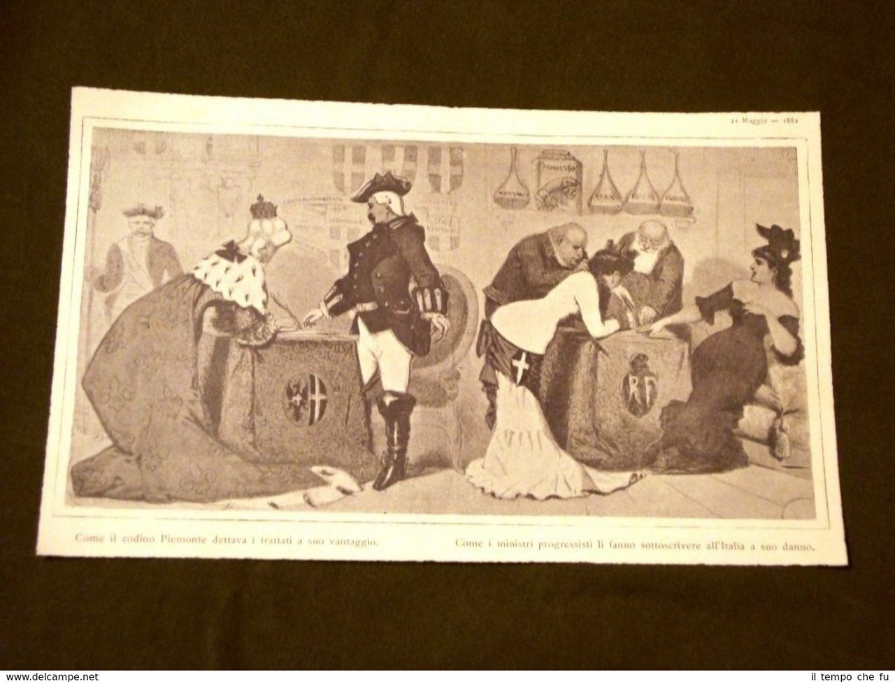 Caricatura Teja apparsa sul Pasquino Depretis Trattato commercio con la …