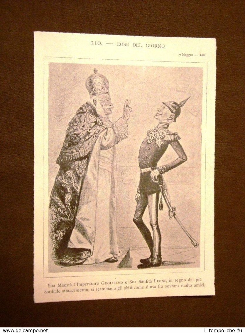 Caricatura Teja apparsa sul Pasquino Papa Leone XIII e Bismarck … | Immagine principale