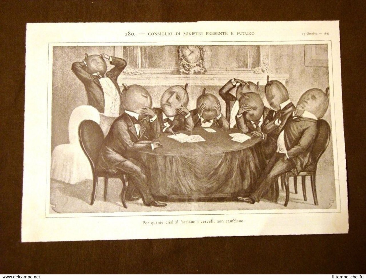 Caricatura Teja apparsa sul Pasquino Politici teste di zucca + …