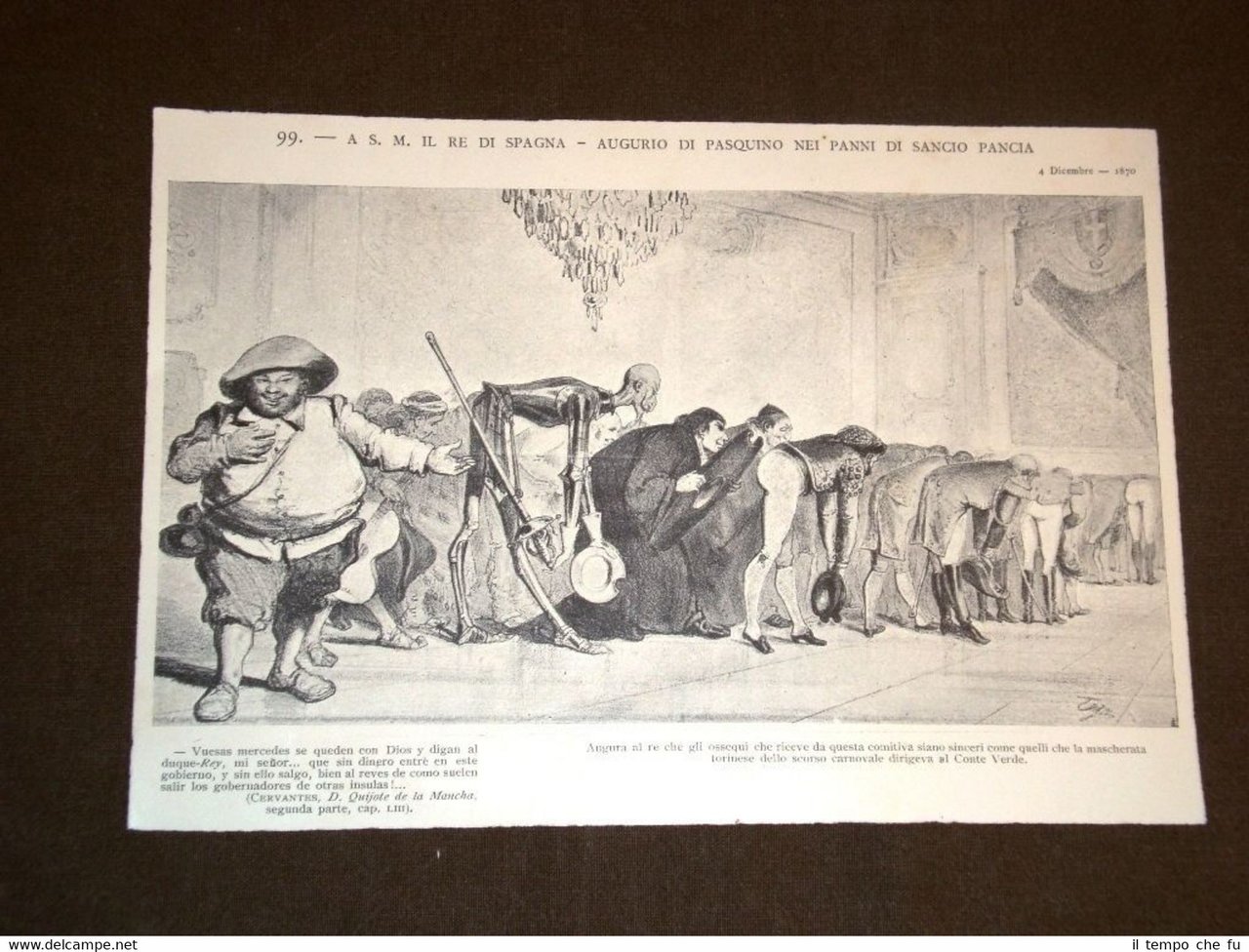 Caricatura Teja apparsa sul Pasquino Sancio Pancia Re di Spagna …