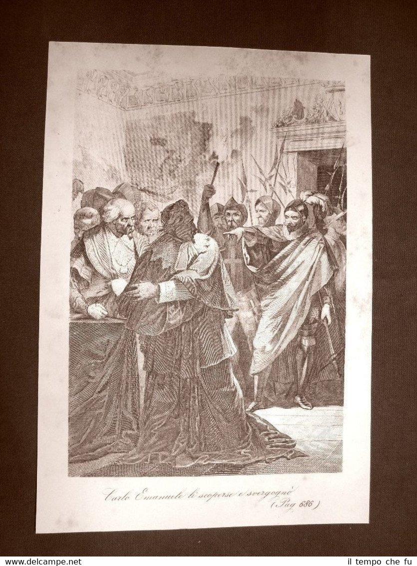 Carlo Emanuele I vs Don Pedro Toledo Incisione 1881 Dinastia …