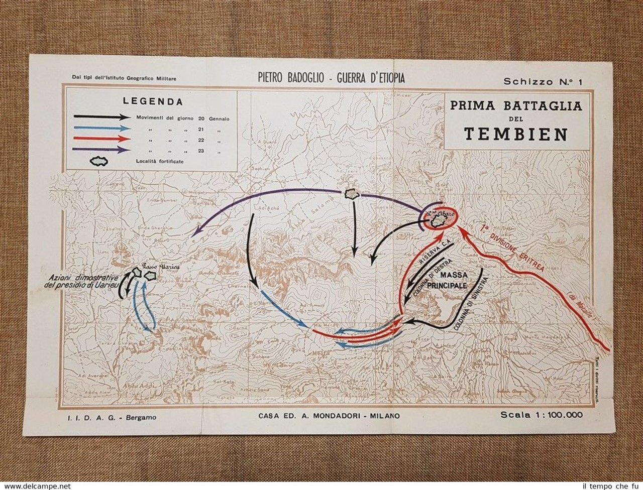 Carta 1a Battaglia Tembien Maresciallo Pietro Badoglio Guerra Etiopia nel …