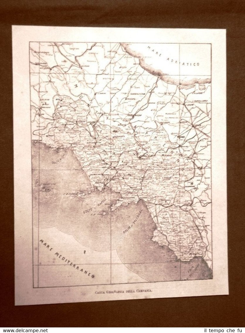 Carta, cartina o mappa del 1891 La Regione Campania - …