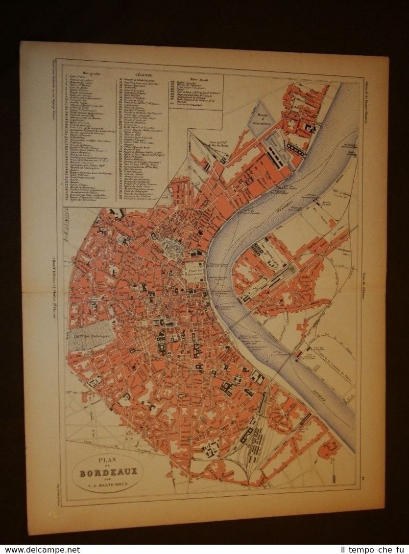 Carta, cartina, pianta o mappa del 1840 La città di …