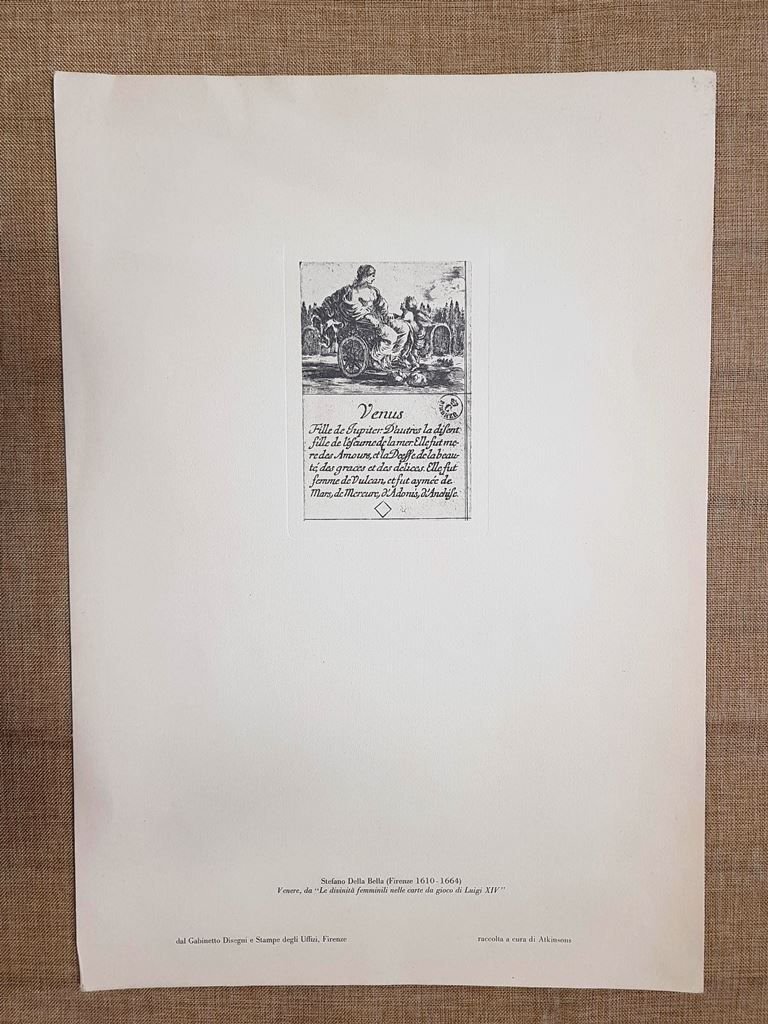 Carta da gioco Re Luigi XIV Venere Acquaforte Della Bella …