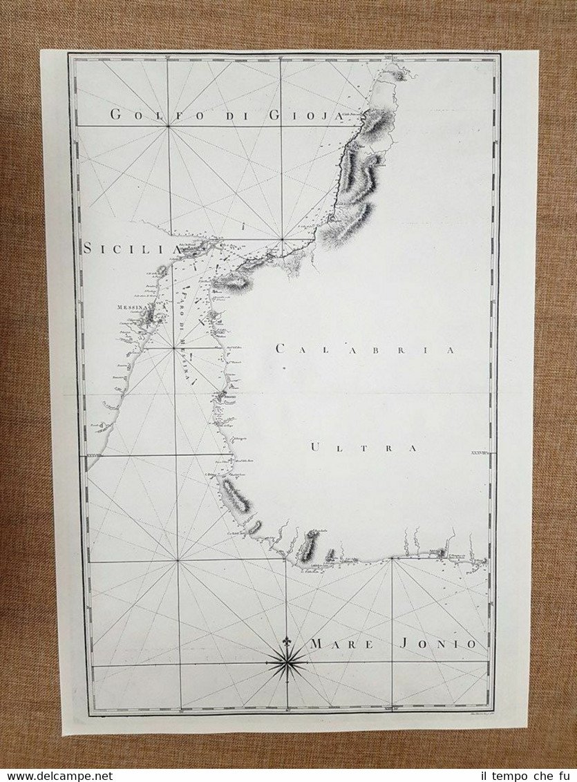 Carta Faro Messina Torre Mozza Palizzi 1792 Atlante Due Sicilie …