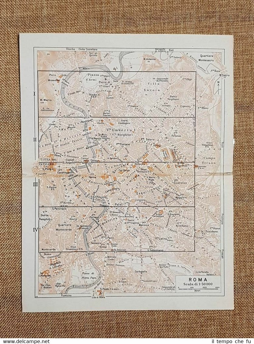 Carta geografica cartina del 1939 Roma Montesacro Verano Monteverde Lazio …