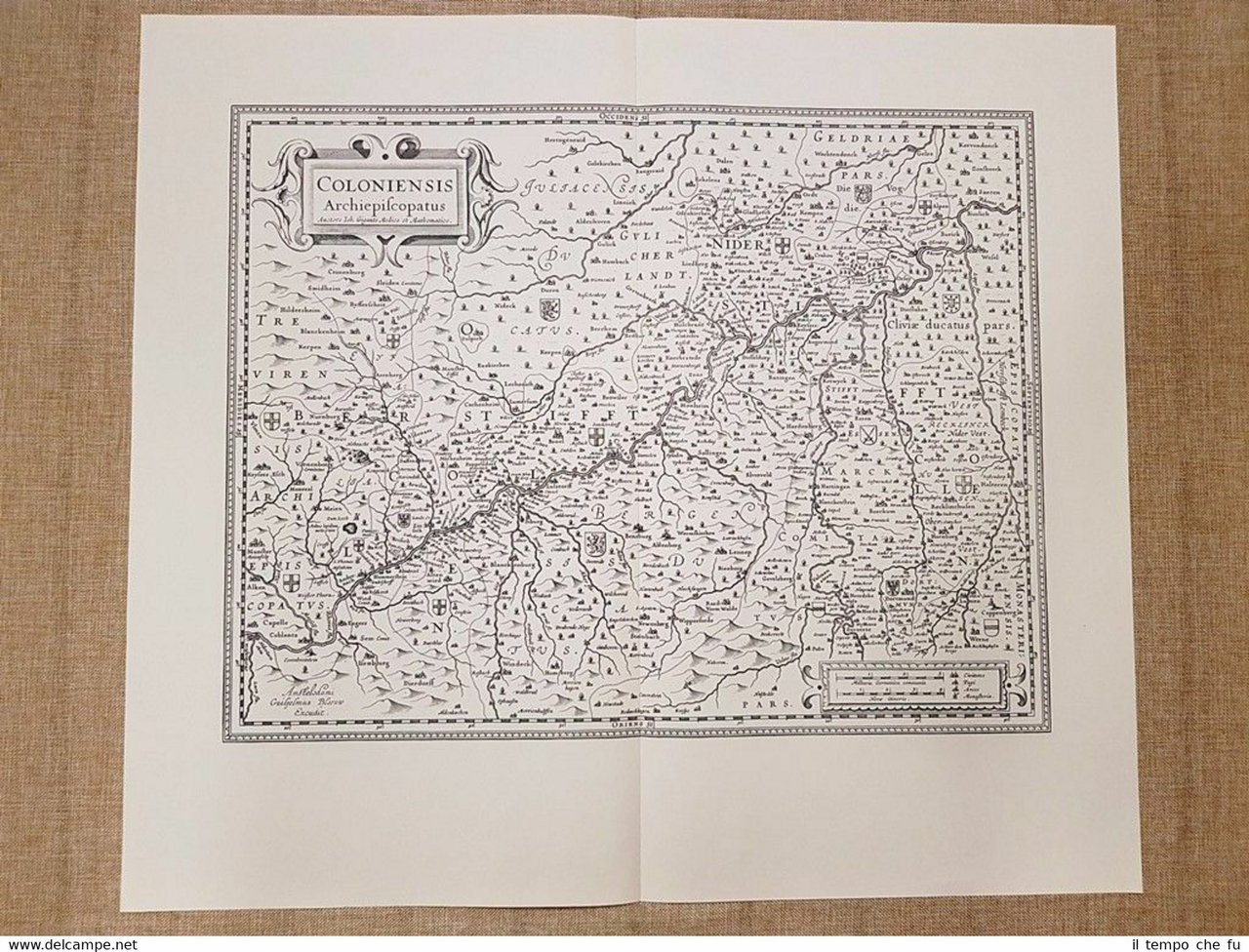 Carta geografica Coloniensis Archiepiscopatus Anno 1645 Joan Blaeu Ristampa