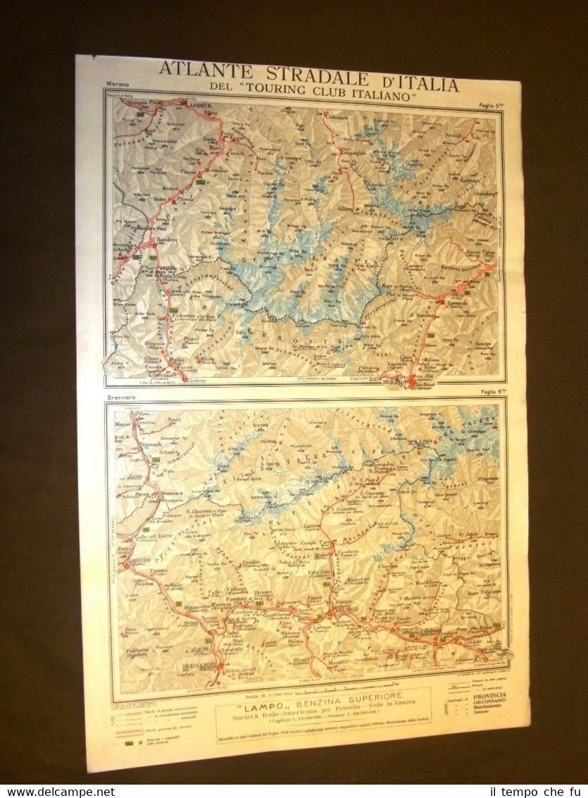 Carta geografica mappa Merano Nauders Brennero Onies Touring Club Italiano … | Immagine principale