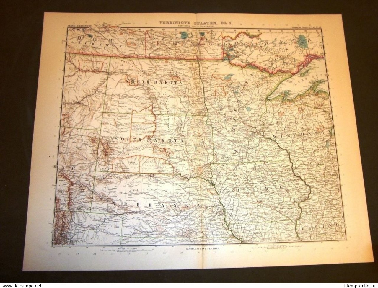Carta geografica Mappa Stielers di Habenicht del 1901 Stati Uniti …