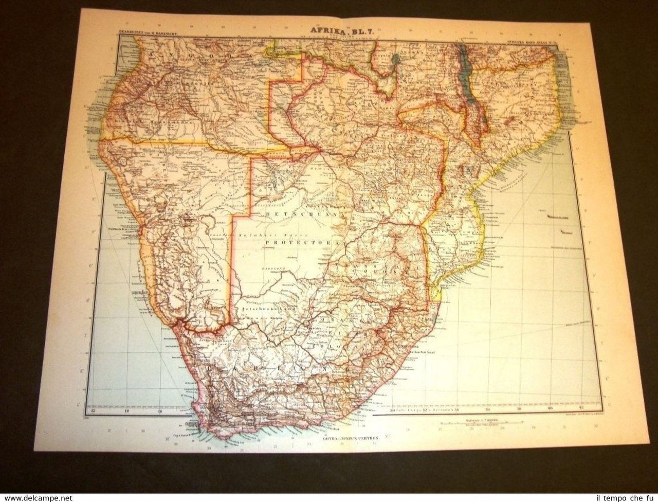 Carta geografica Mappa Stielers Habenicht del 1901 Africa Angola Città … | Immagine principale