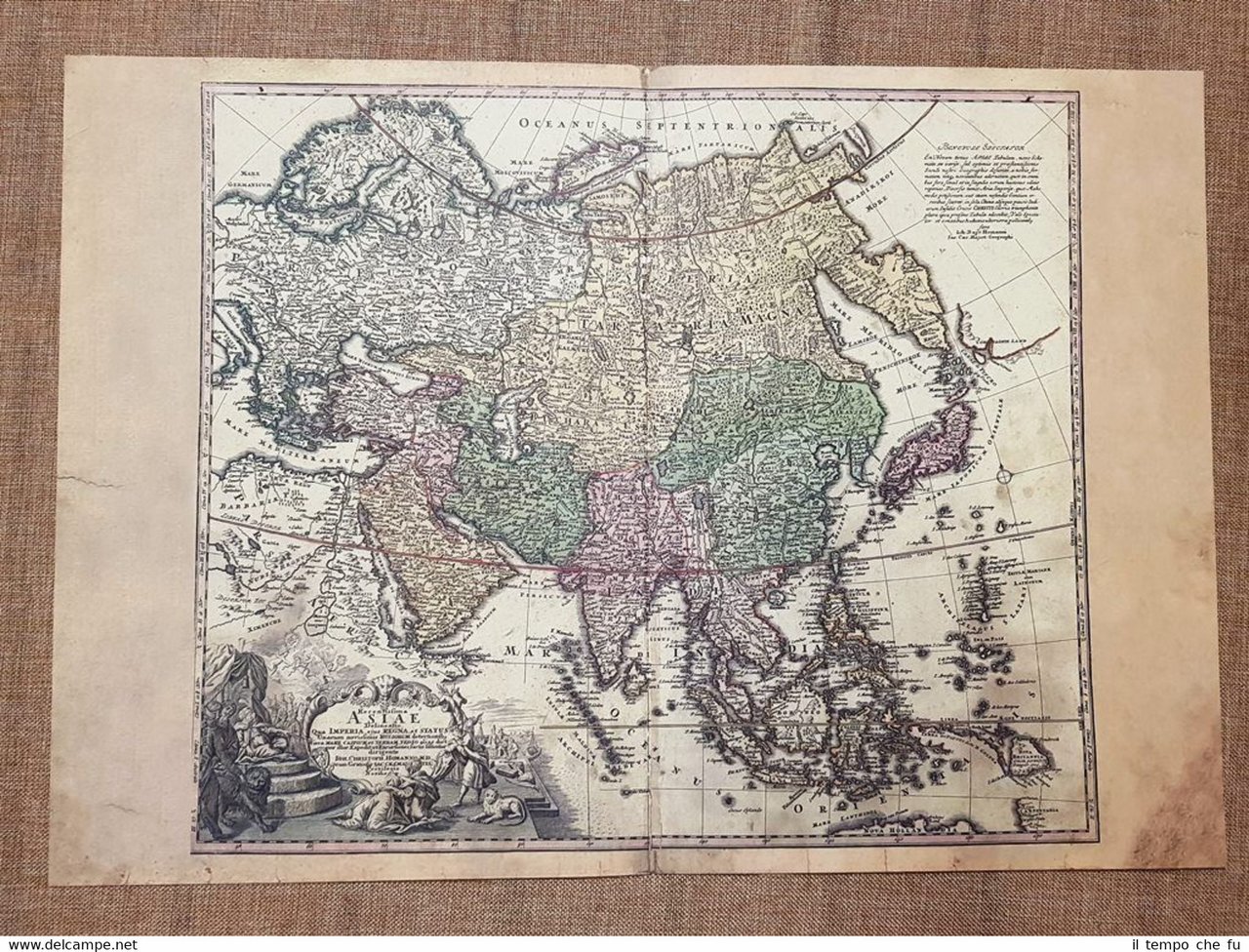 Carta geografica o mappa Asiae o Asia Anno 1702 Johann …