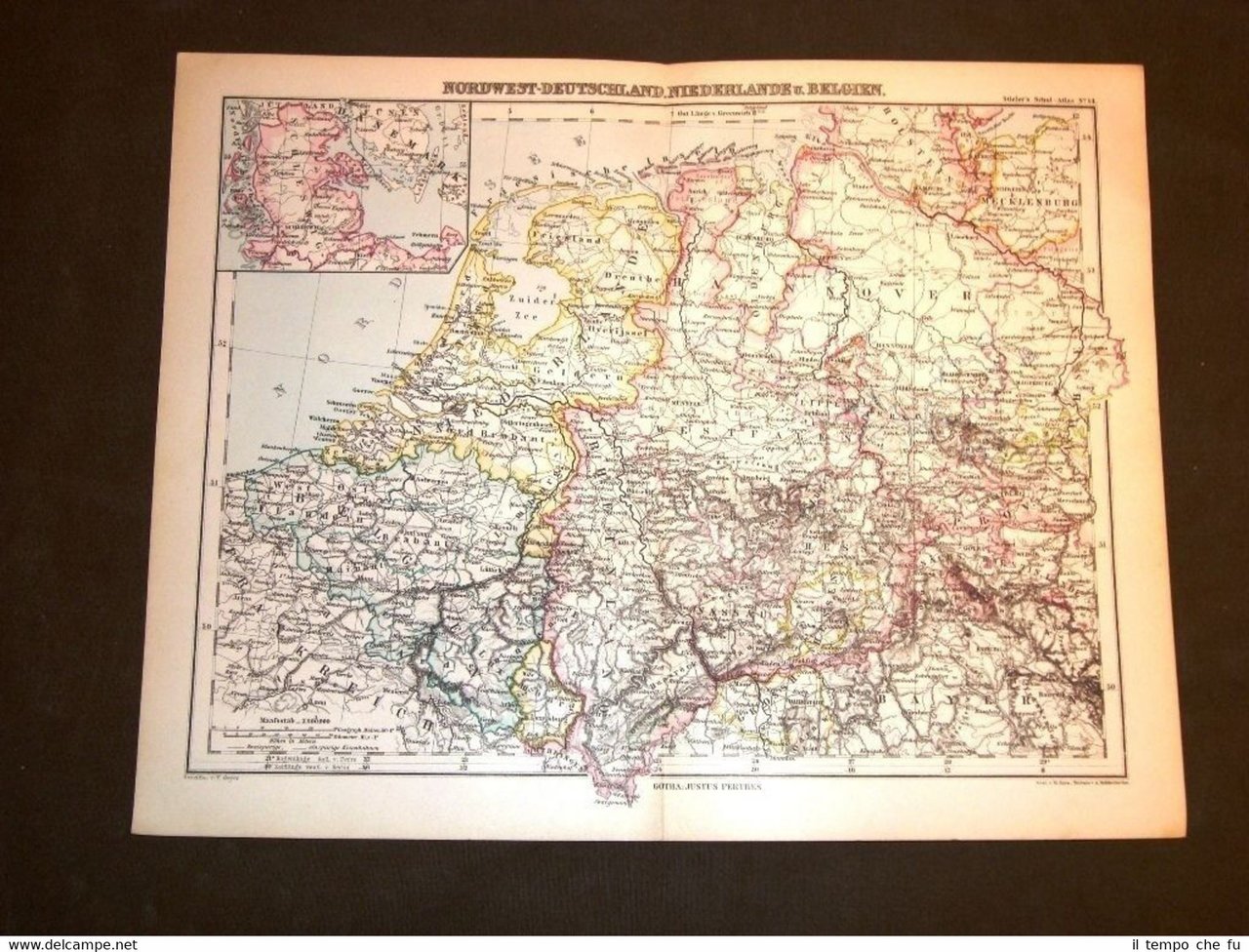 Carta geografica o mappa Berghaus del 1882 Ancient map Germania, …