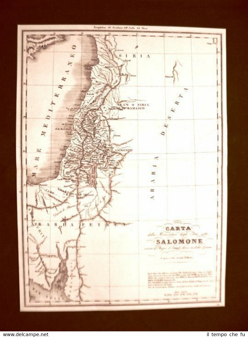 Carta geografica o mappa del 1832 Monarchia degli Ebrei Salomone …