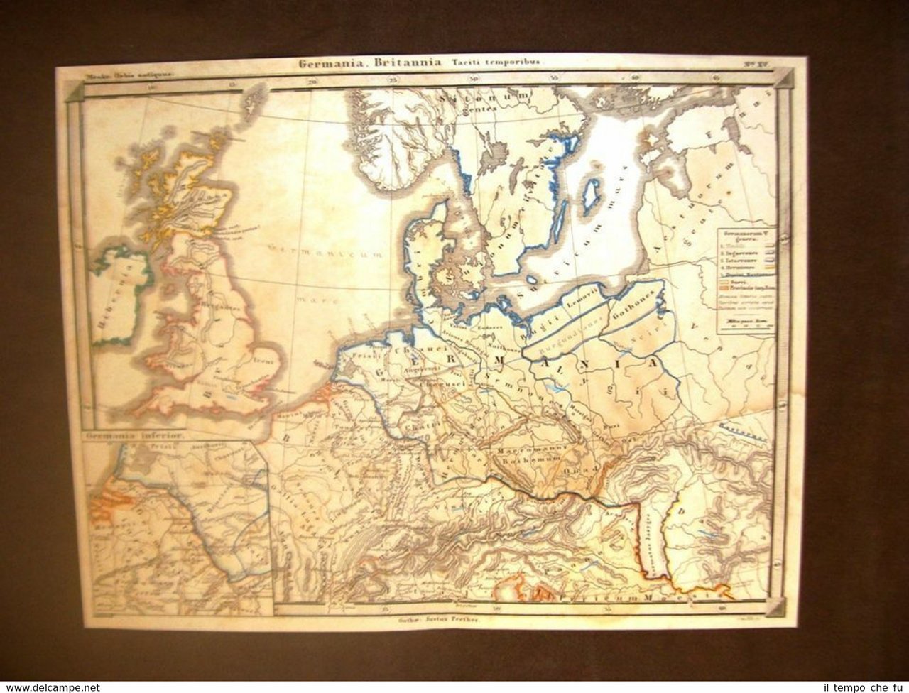 Carta geografica o mappa del 1871 Germania e Britannia Justus …