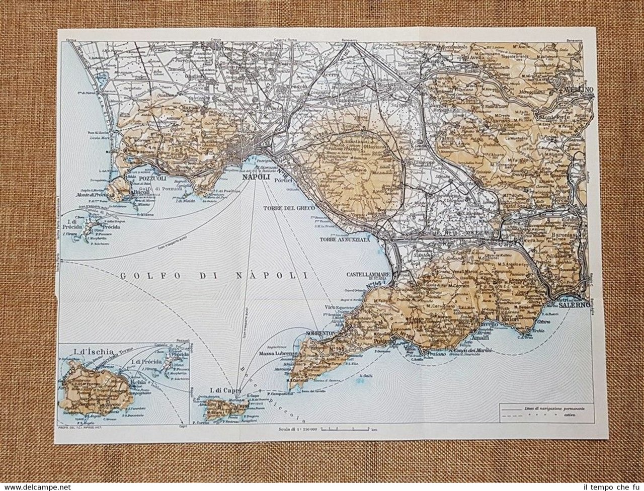 Carta geografica o mappa del 1976 Golfo di Napoli, Ischia, …