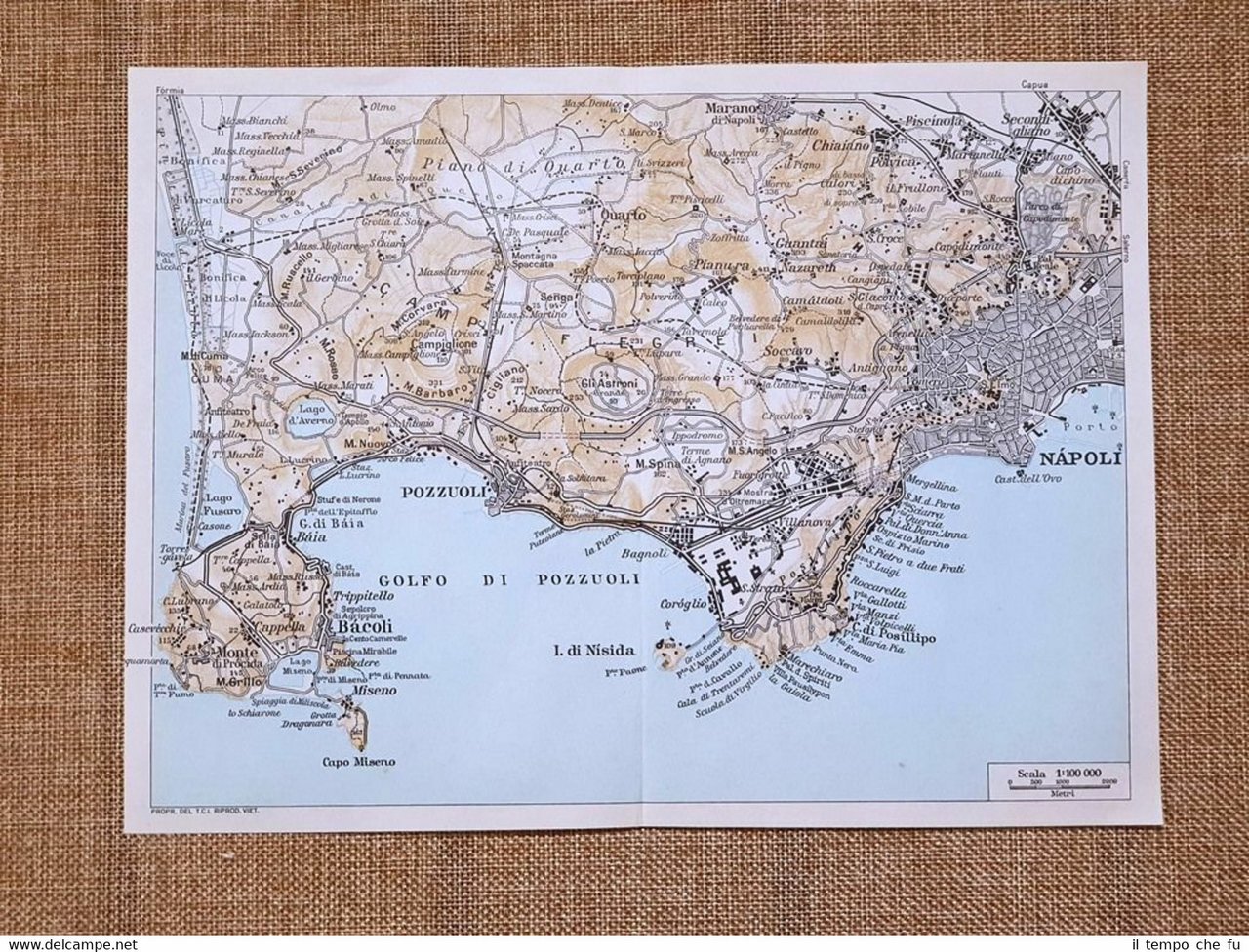 Carta geografica o mappa del 1976 Napoli, Golfo di Pozzuoli, …