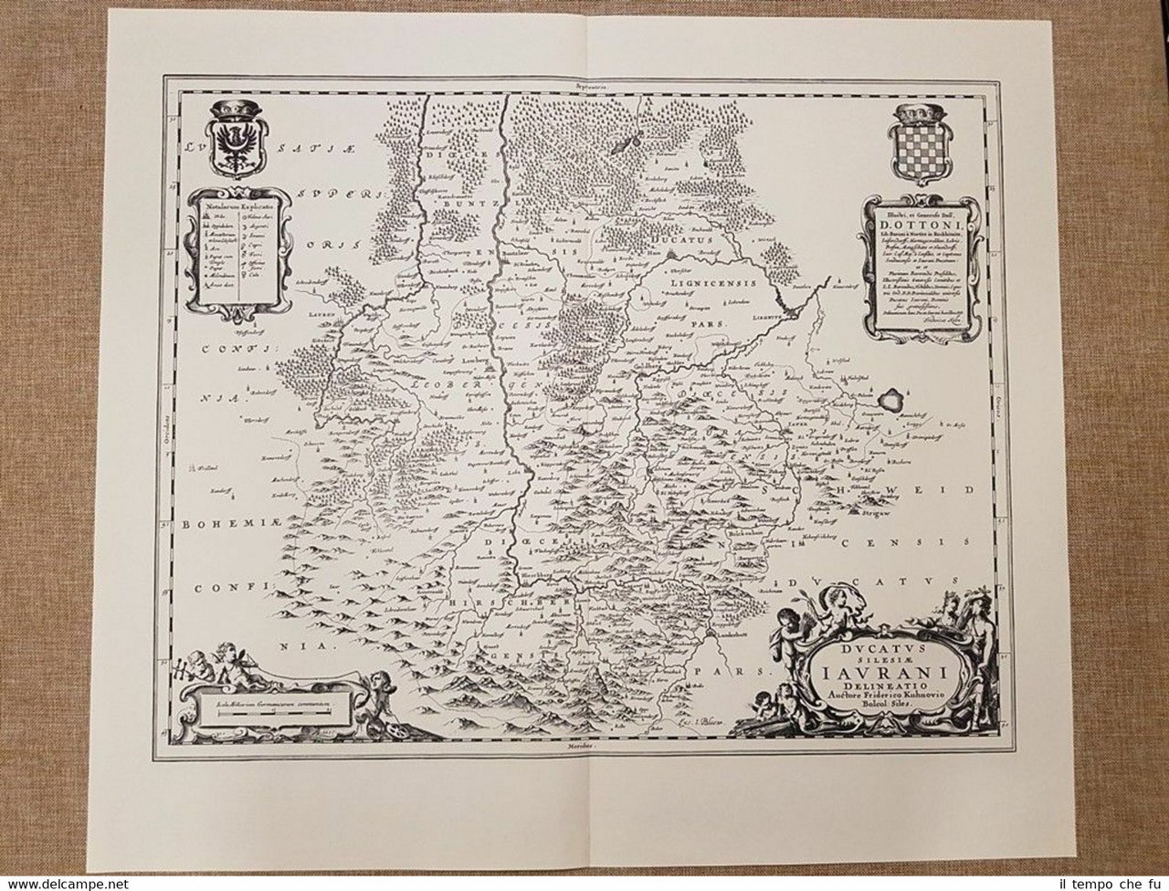 Carta geografica o Mappa Ducato di Slesia Polonia Anno 1662 …