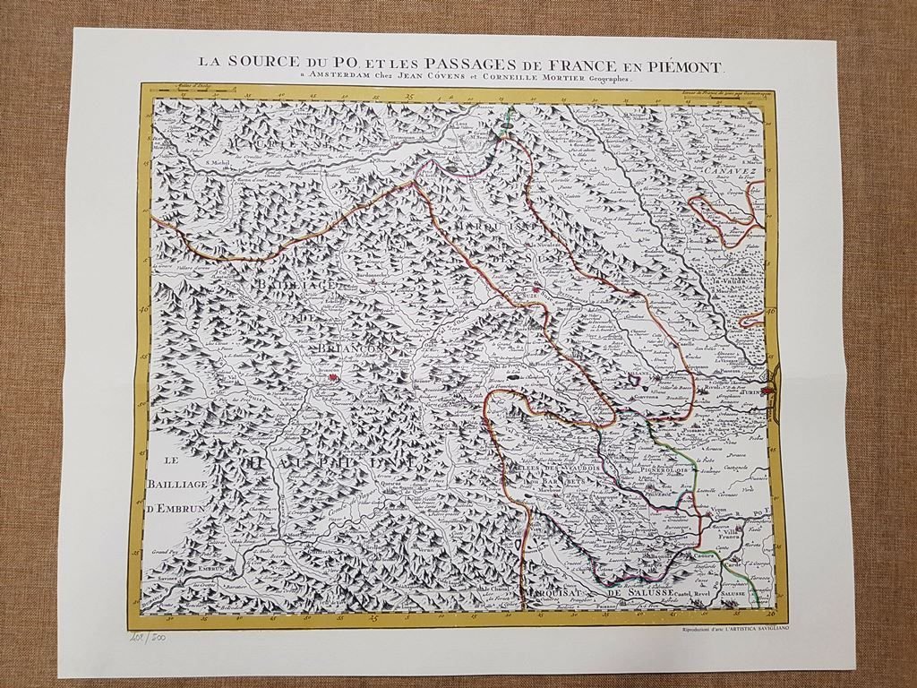 Carta geografica o Mappa La sorgente del fiume Po Còvens …