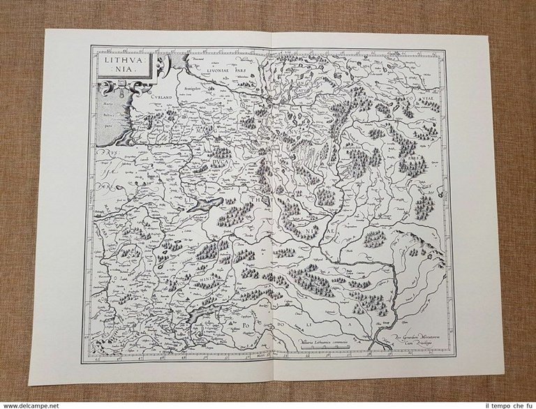 Carta Geografica O Mappa Lithuania Ducatus Mercator Anno 1650 Ristampa ...