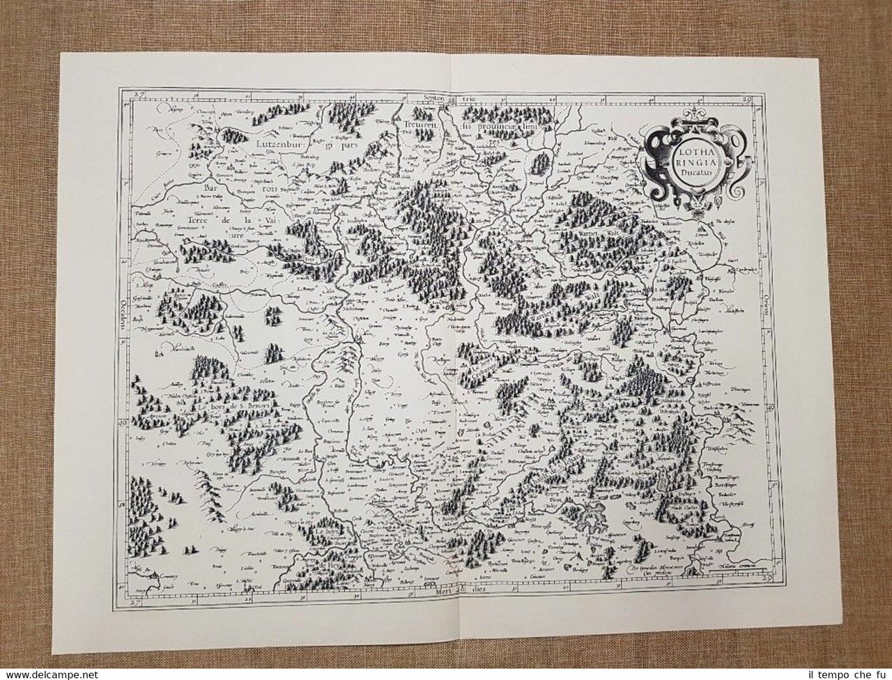 Carta geografica o Mappa Lotharingiae Ducatus Pars Anno 1650 Ristampa