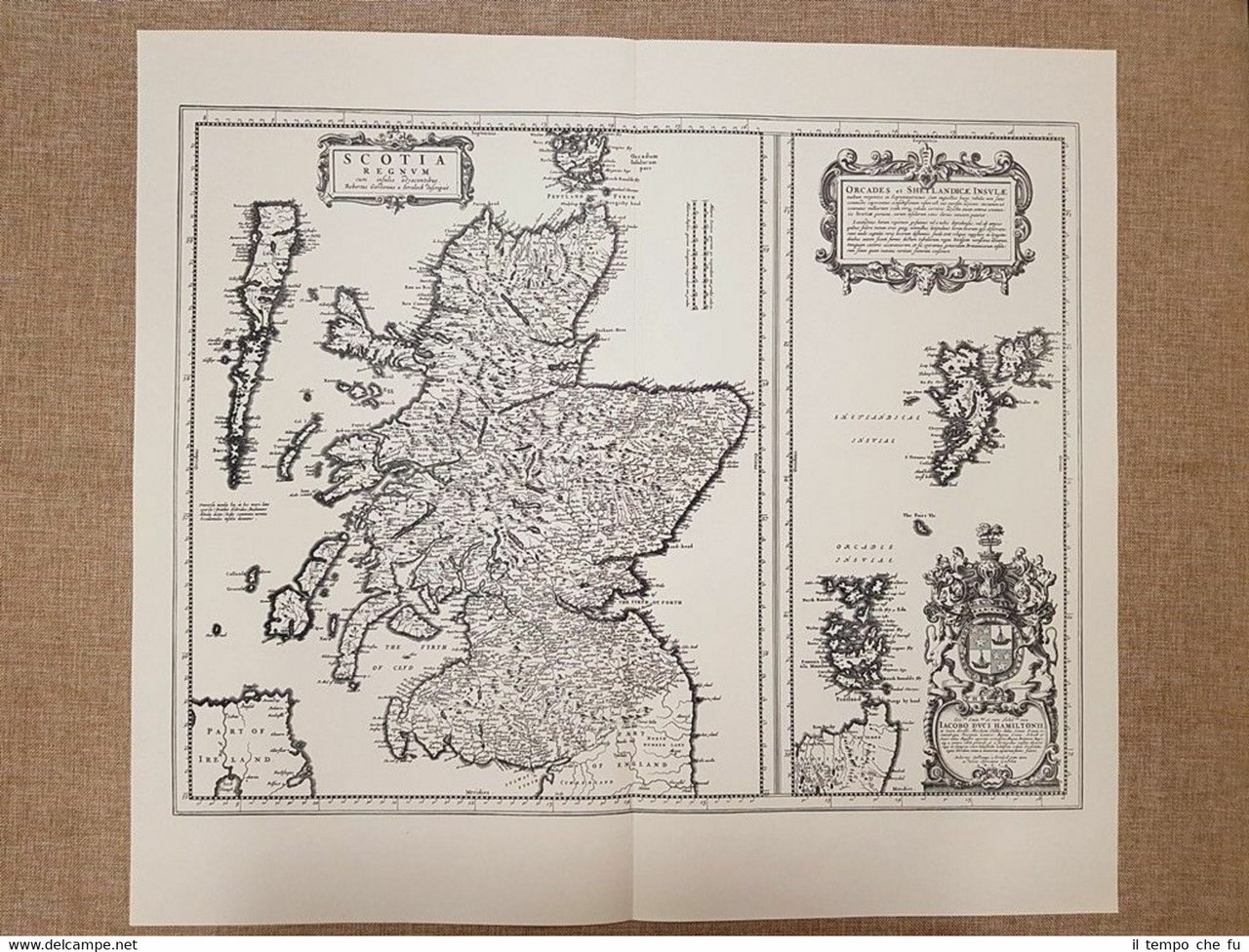 Carta geografica o Mappa Regno di Scozia Inghilterra Anno 1667 …