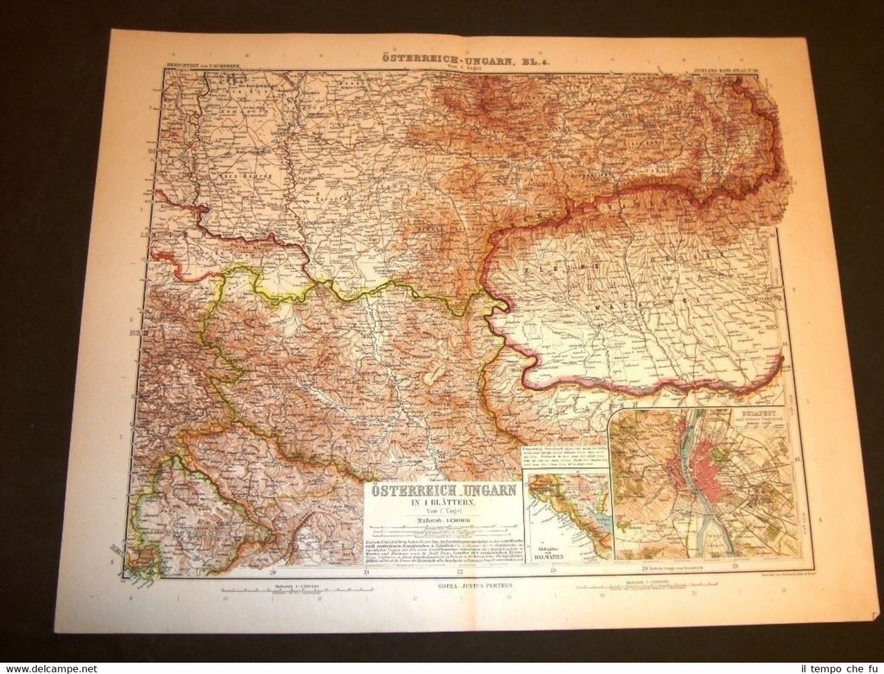Carta geografica o Mappa Stielers C.Vogel del 1901 Austria e …