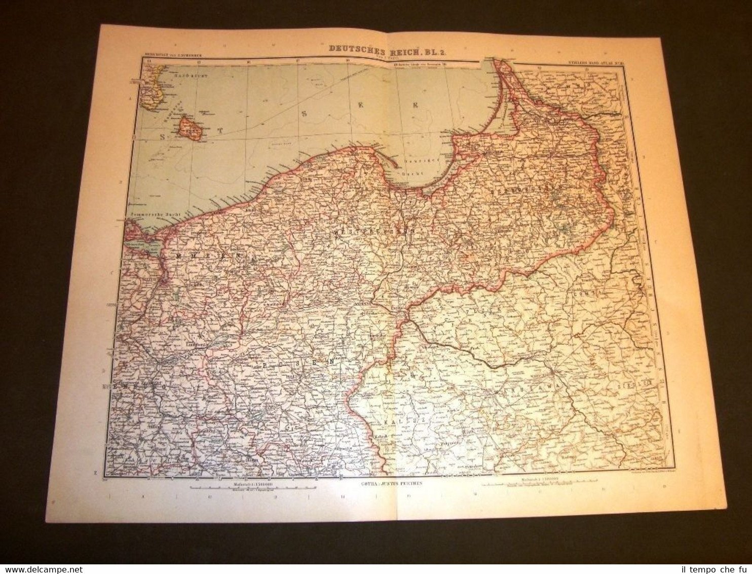 Carta Geografica O Mappa Stielers C.Vogel Del 1901 Germania Nord Est ...