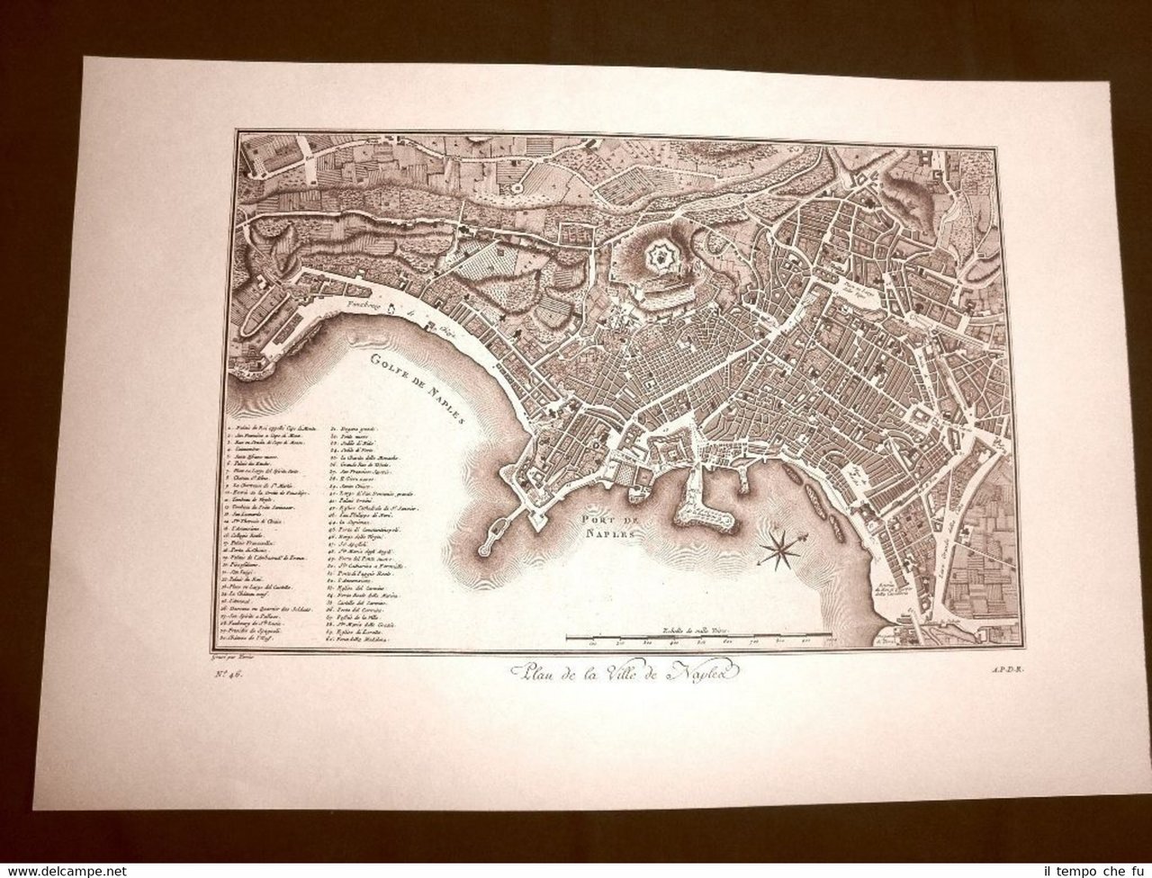 Carta geografica o mappa topografica Napoli Voyage Pittoresque di Saint …