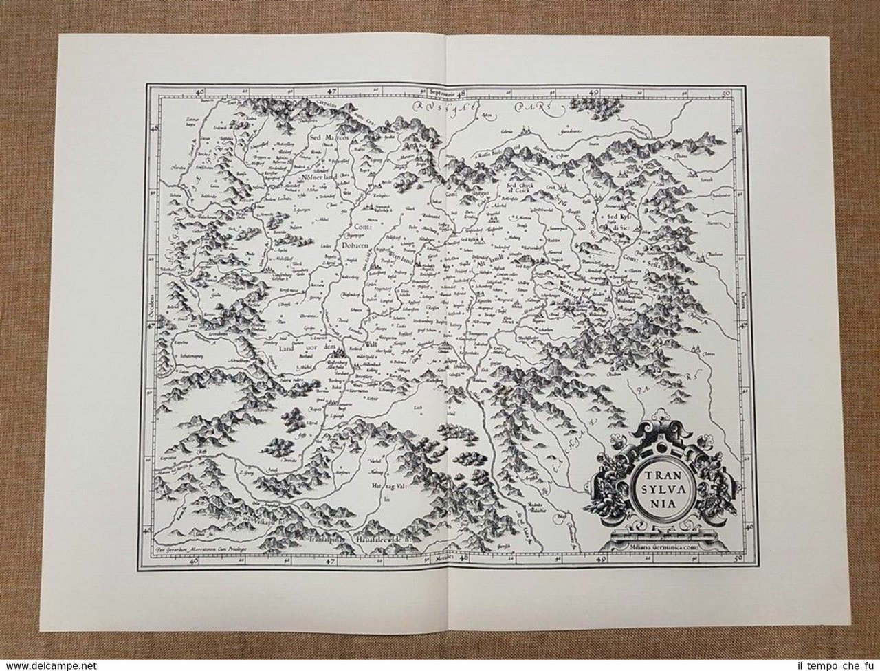 Carta geografica o mappa Transilvania Romania Anno 1616 di G. …