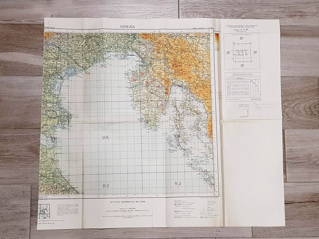 Carta geografica o mappa Venezia e Penisola d'Istria I.G.M. Anno …