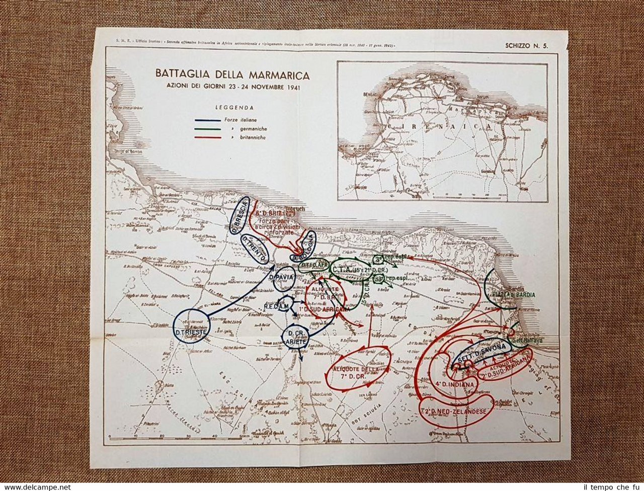 Carta mappa Battaglia della Marmarica 23 - 24 novembre 1941 …