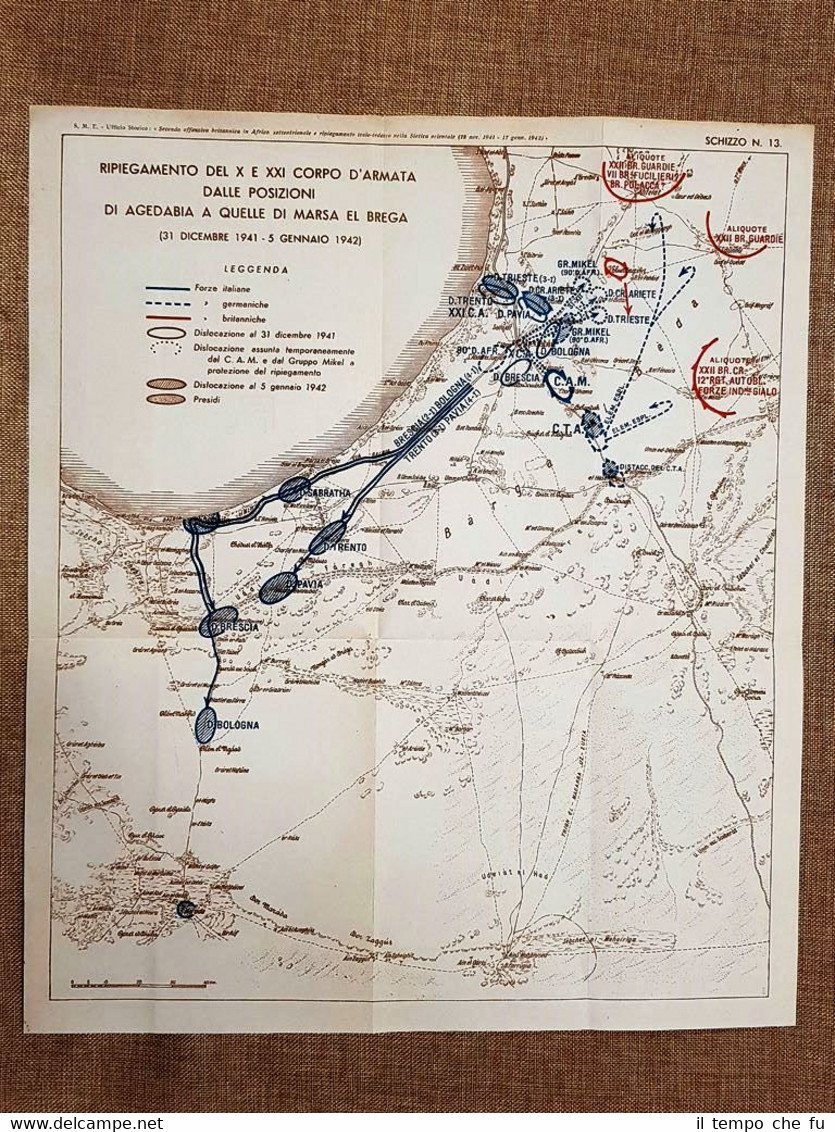 Carta mappa Posizioni di Agedabia e Marsa El Brega 1941-1942 …