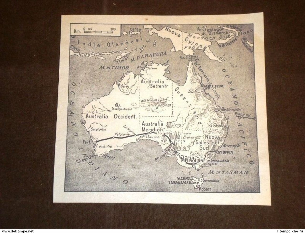 Carta o cartina dell'Australia